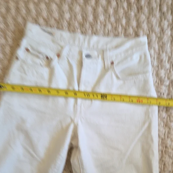 Levi's Cream/White High-Rise Straight Jeans - Picture 6 of 9